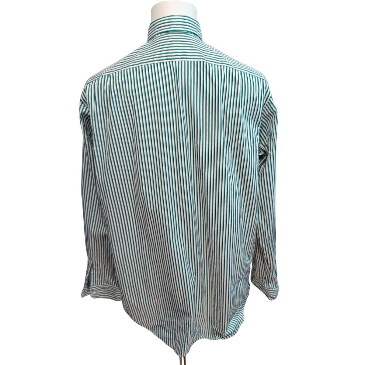 Chemise Polo Ralph Lauren L Rayures Vert Noir Made in Hong Kong manches longues