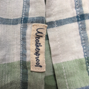 Chemise Weatherproof Vintage XL Lin Coton Vert Bleu Carreaux Manches Courtes