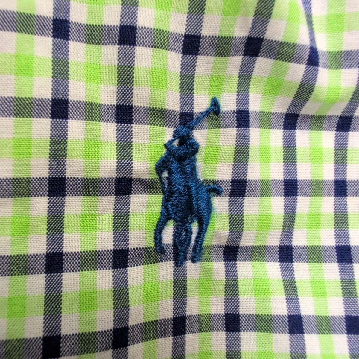Chemise Ralph Lauren Enfant XL 18-20 Vert Bleu Carreaux Shirt Button Down