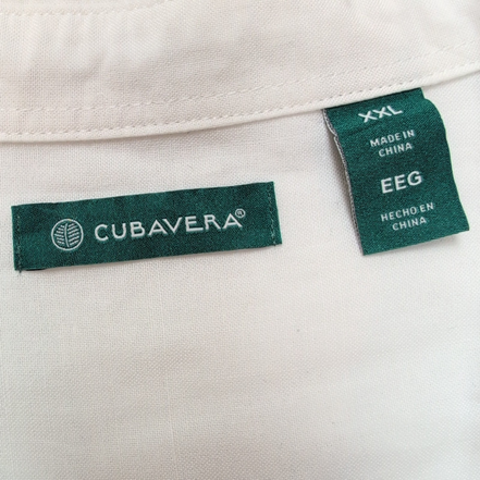 Chemise Cubavera Panama Cuba XXL Ramie Viscose 4 Poches Blanc manches courtes