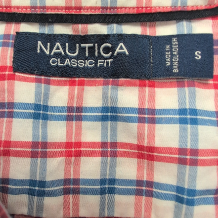Chemise Nautica Classic Fit S bleu blanc rouge à carreaux manches courtes