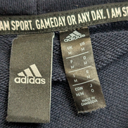 ➜ Sweat à Capuche Adidas - Grand Logo Blanc - Marine - Taille M