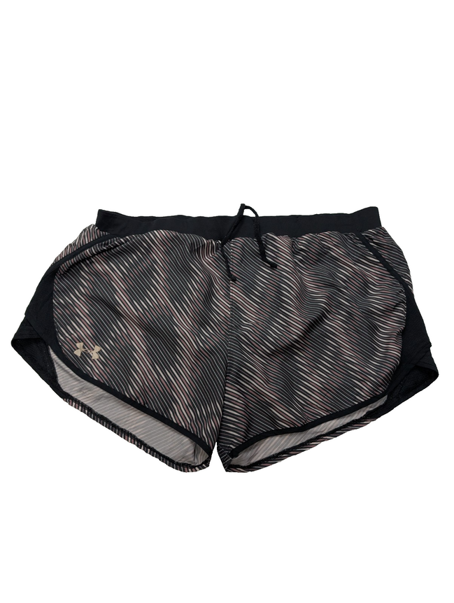 Short Under Armour HeatGear Rayé Noir & Marron - Femme Taille L