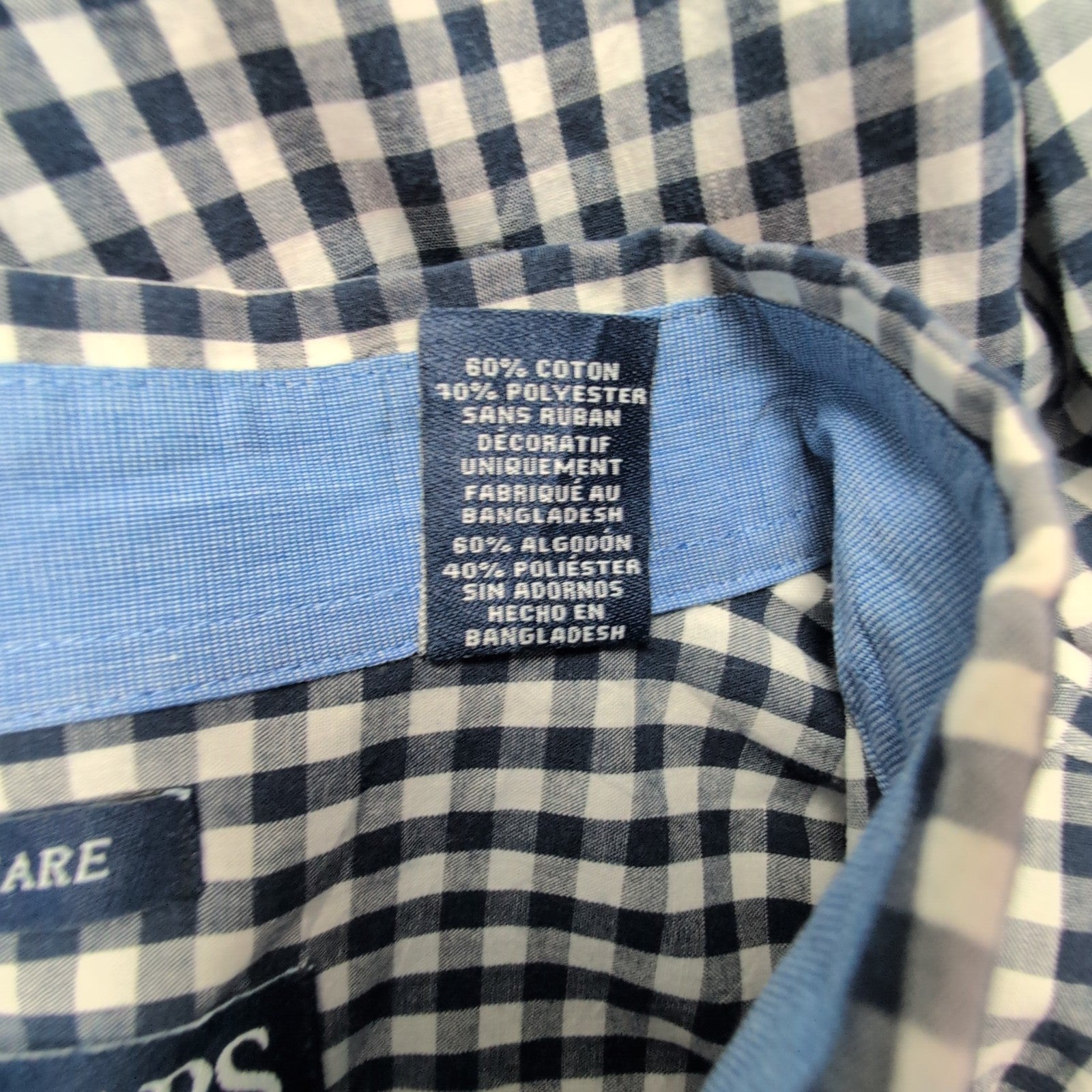 Chemise CHAPS bleu marine à carreaux taille M #179e