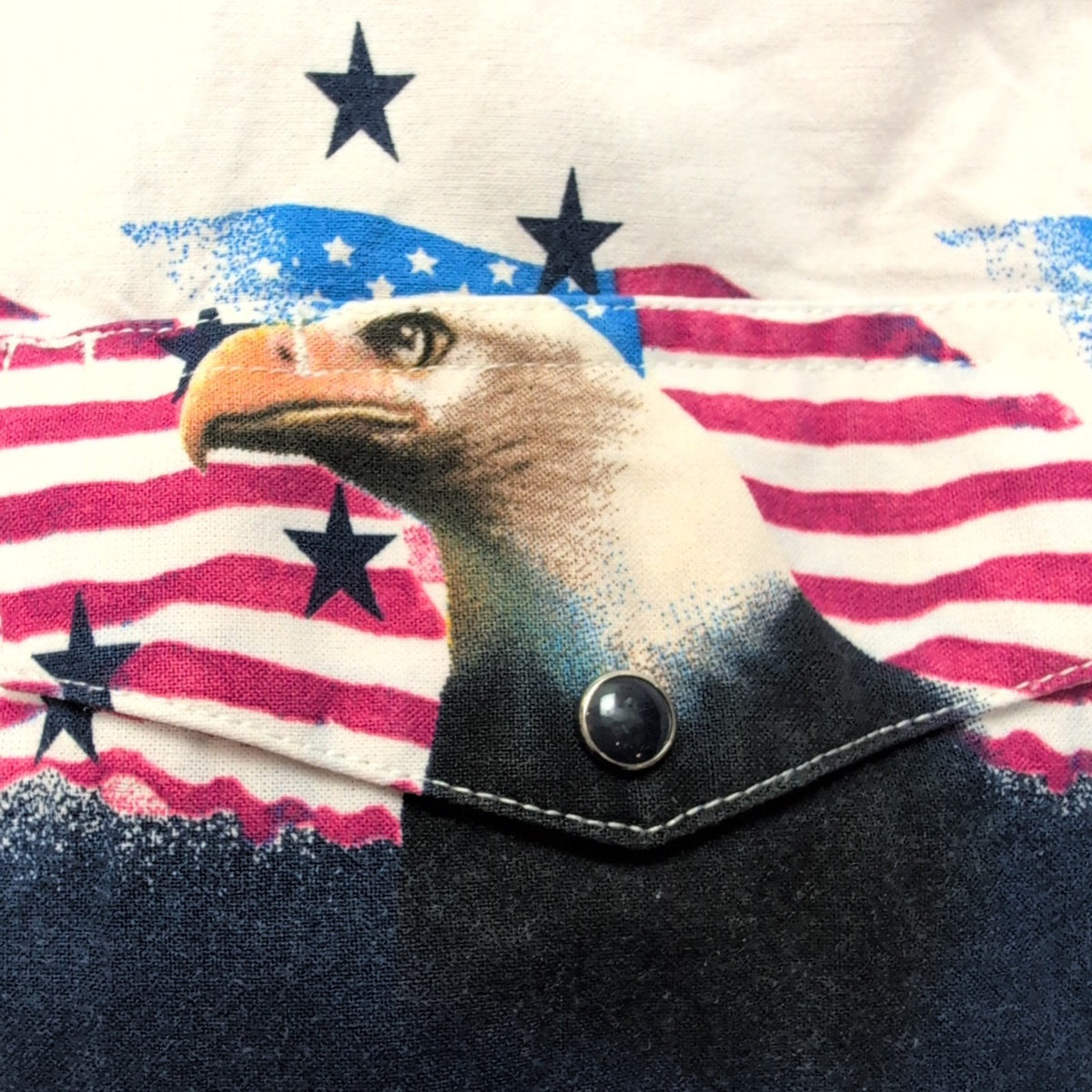 Chemise Wrangler Western M Aigle Drapeau USA Étoiles Coton Rare manches longues