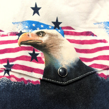 Chemise Wrangler Western M Aigle Drapeau USA Étoiles Coton Rare manches longues