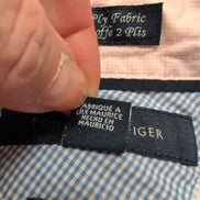 Chemise Tommy Hilfiger Homme Taille XS Coupe Ajustée Rose Micro Carreaux Poche