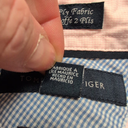 Chemise Tommy Hilfiger Homme Taille XS Coupe Ajustée Rose Micro Carreaux Poche