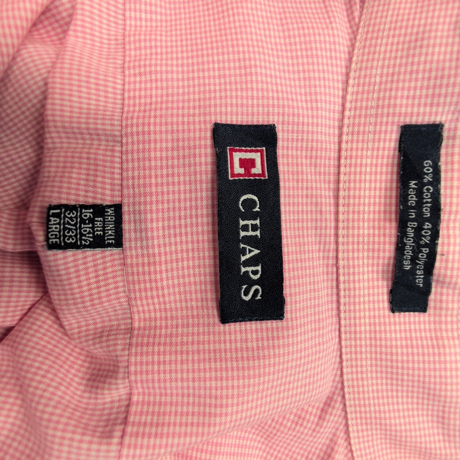 Chemise Chaps rose à petits carreaux taille L #50e