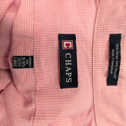Chemise Chaps rose à petits carreaux taille L #50e