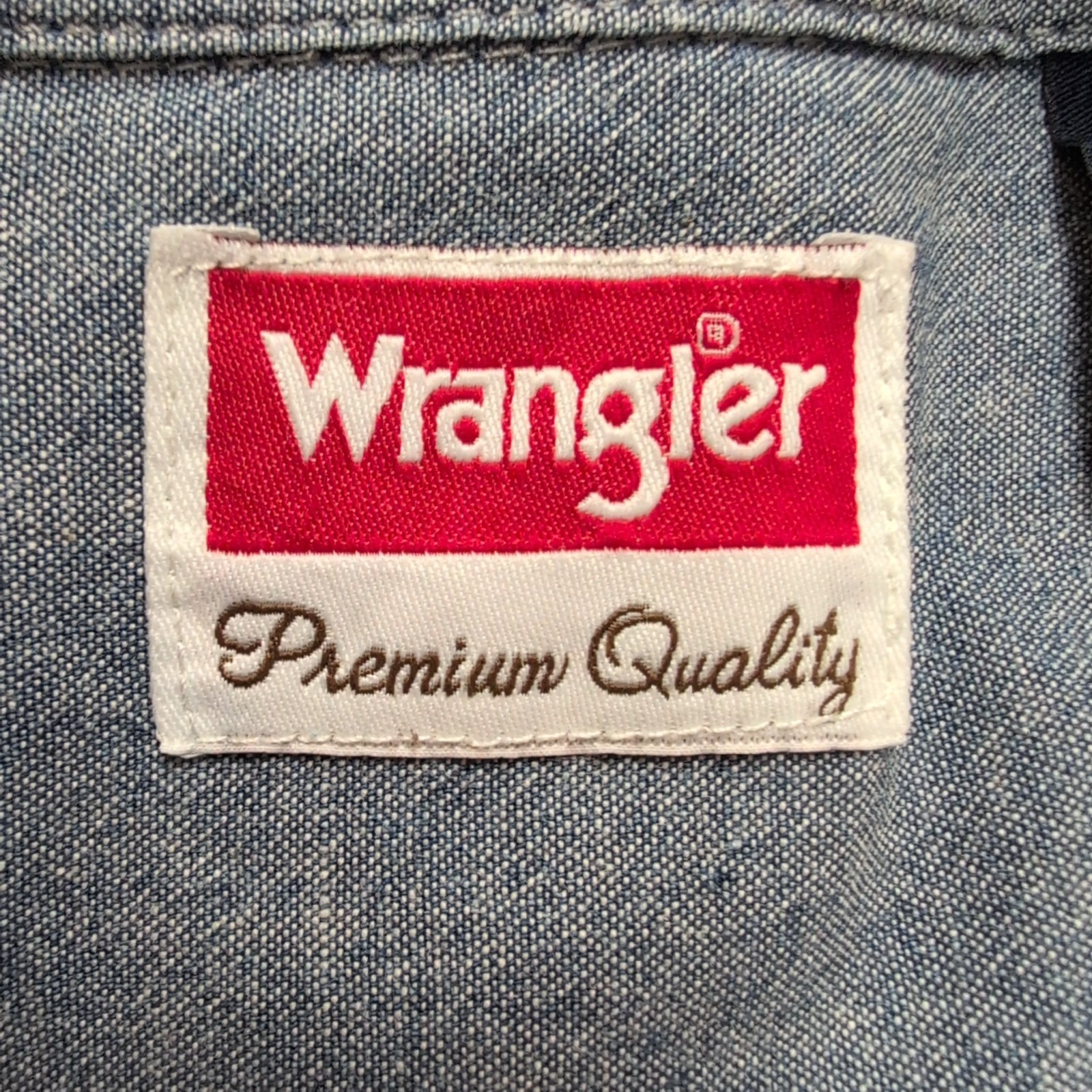 Chemise Wrangler Bleu Effet Jean Manches Courtes 2 Poches Rabat Taille XL