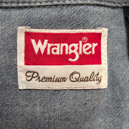 Chemise Wrangler Bleu Effet Jean Manches Courtes 2 Poches Rabat Taille XL