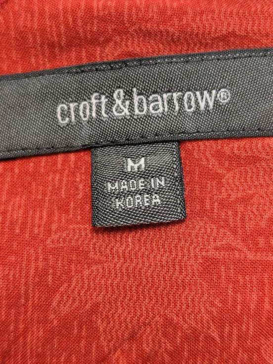 Chemise Hawaïenne Croft & Barrow 100% Rayonne - Rouge Foncé - Taille M