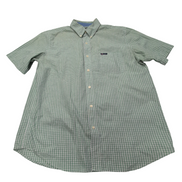 Chemise CHAPS verte à carreaux manches courtes taille L #143e