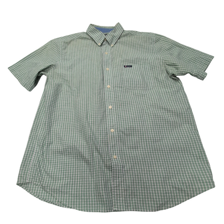 Chemise CHAPS verte à carreaux manches courtes taille L #143e