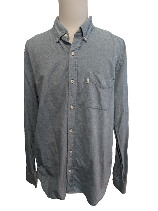 Chemise LEVI'S Flanelle XXL Vtg Coton Vert Pâle/Bleu Coupe Moderne