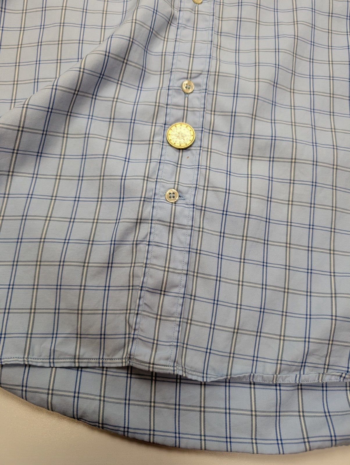 🦈 CHEMISE PAUL & SHARK Yachting Carreau Bleu S TG Homme 100% Coton