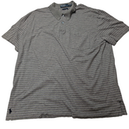 Polo manches courtes Polo Ralph Lauren L gris rayures Pima Lisle logo bas