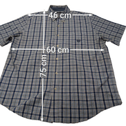 Chemise Chaps manches courtes bleu à carreaux taille L #229msch
