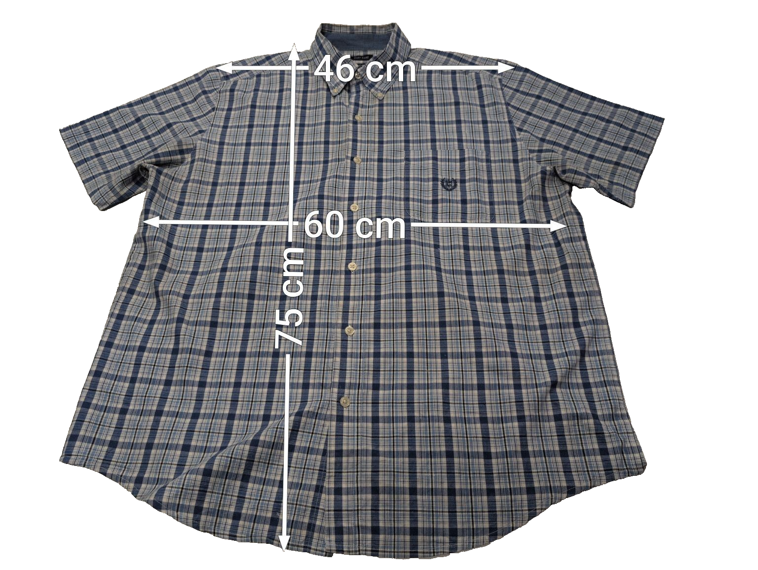 Chemise Chaps manches courtes bleu à carreaux taille L #229msch