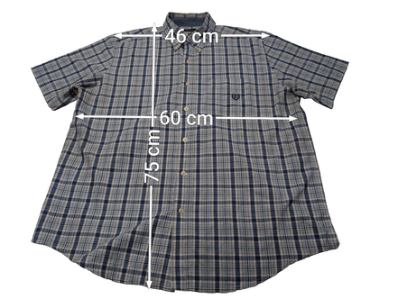 Chemise Chaps manches courtes bleu à carreaux taille L #229msch