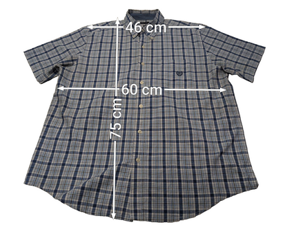 Chemise Chaps manches courtes bleu à carreaux taille L #229msch