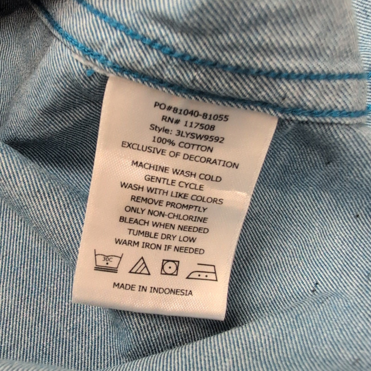 Chemise Levi's L Bleu Clair Moucheté 100% Coton Logo Manches Courtes