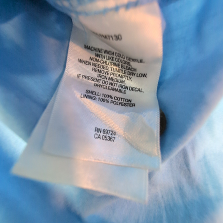 Chemise Columbia PFG bleue uni manches courtes taille L #114e