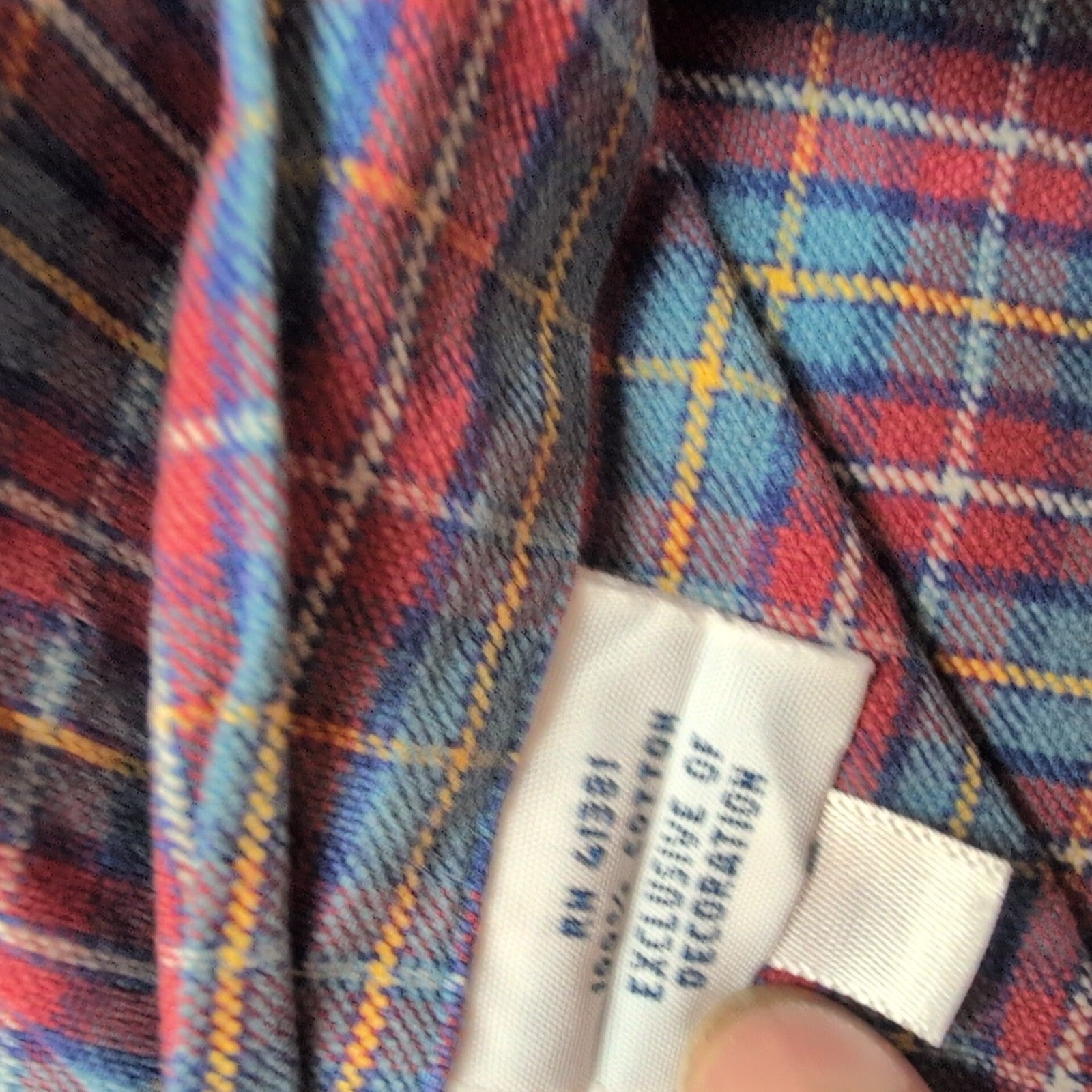 Chemise Ralph Lauren XXL Oxford rouge bleu carreaux logo marine