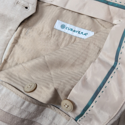 Pantalon Cuba Vera Lin Mélangé Crème Chino Taille W36 L32