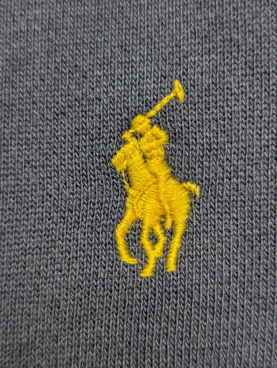 Polo Ralph Lauren Veste Hoodie Capuche Zippée Bleu Marine S Logo Jaune