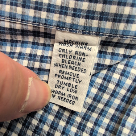 Chemise Ralph Lauren XL Classic Fit Bleue Carreaux Coton Made in Hong Kong