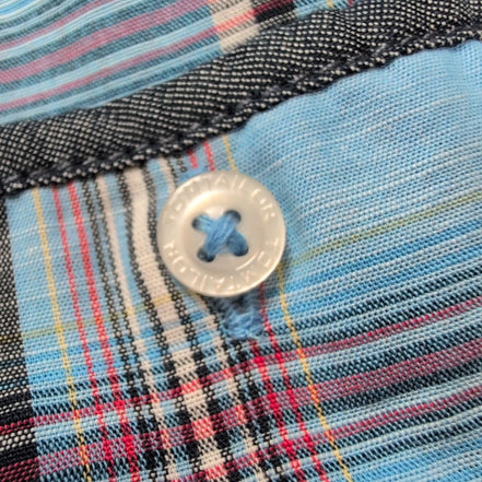Chemise Tom Taylor carreaux bleu rouge poche manches courtes XXL