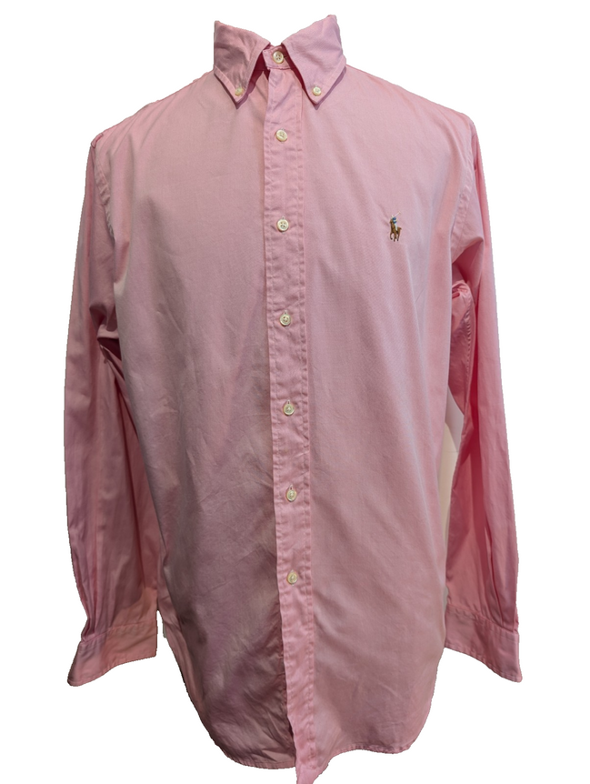 Chemise Ralph Lauren Rose Pâle Manches Longues Classic Fit - Taille L