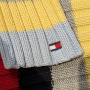 Pull TOMMY HILFIGER Femme Col Montant Maille Côtelée Multicouleurs Taille M