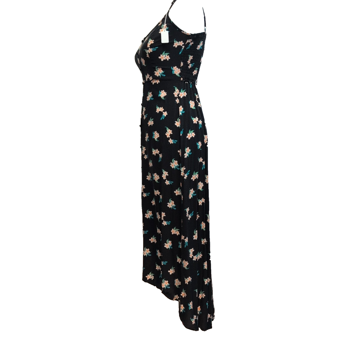 Robe d'été Abercrombie & Fitch S Noire Fleurie 100% Viscose