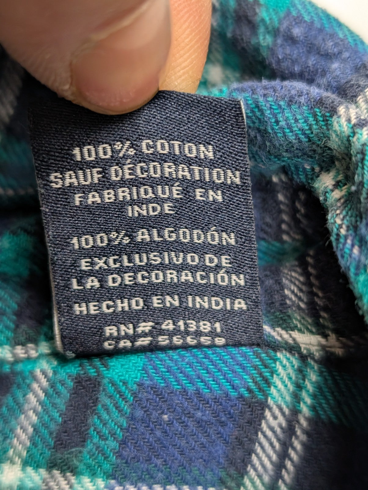 CHAPS Flanelle Vert Bleu L Logo Brodé VINTAGE 100% Coton | 309S