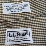 Chemise LL Bean kaki micro carreaux 100% coton 1 poche L