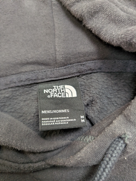 The North Face Sweat à Capuche Gris Anthracite Logos Rose Pâle - Taille M Homme