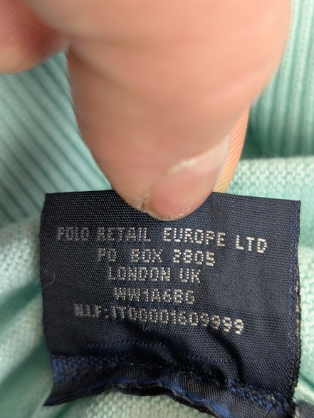 Pull Fin Polo Ralph Lauren Écusson Col V XL Vert Pastel 100% | 539WSR