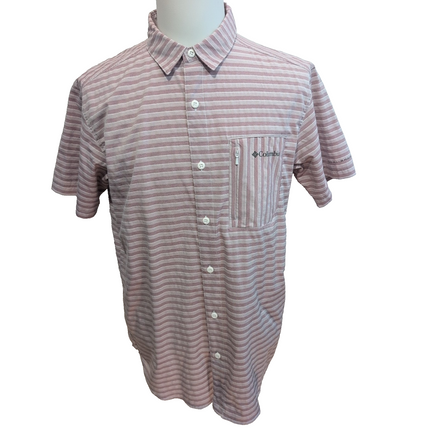 Chemise Columbia Omni Shade M bordeaux rayures manches courtes UV