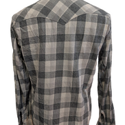 Chemise LEVI'S Western Flanelle à Carreaux Gris et Blanc Manches Longues T.M
