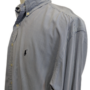 Chemise Polo Ralph Lauren Shirt Blake L XL Vichy Bleu Logo Noir Button Down