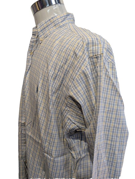 Chemise Polo Ralph Lauren Shirt Yarmouth XL XXL Pinpoint Oxford Jaune Bleu 
