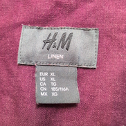 Chemise H&M 100% Lin Bordeaux Manches Longues Taille XL