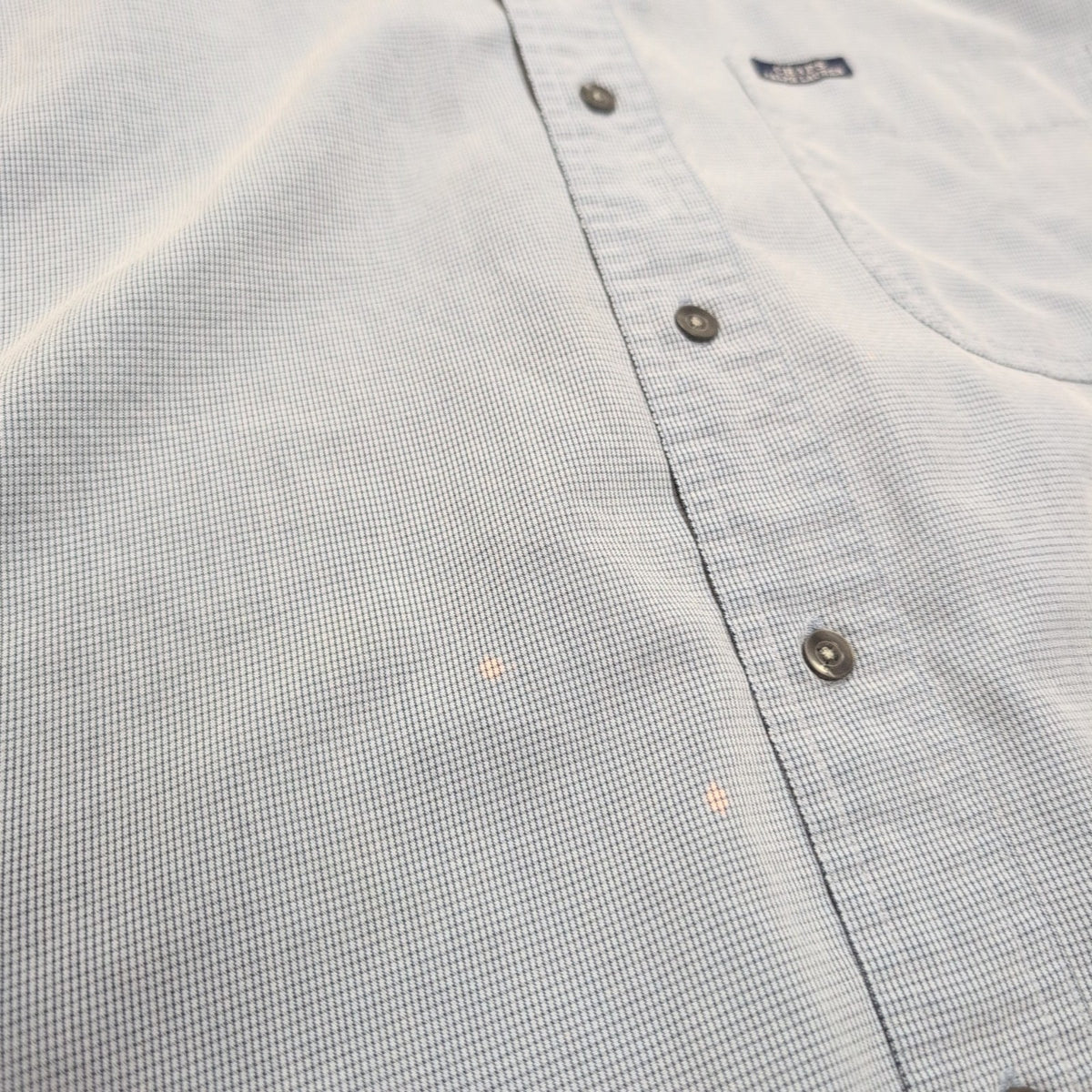 Chemise Chaps Ralph Lauren L Bleu Clair Carreaux Logo Rayonne Manches Courtes