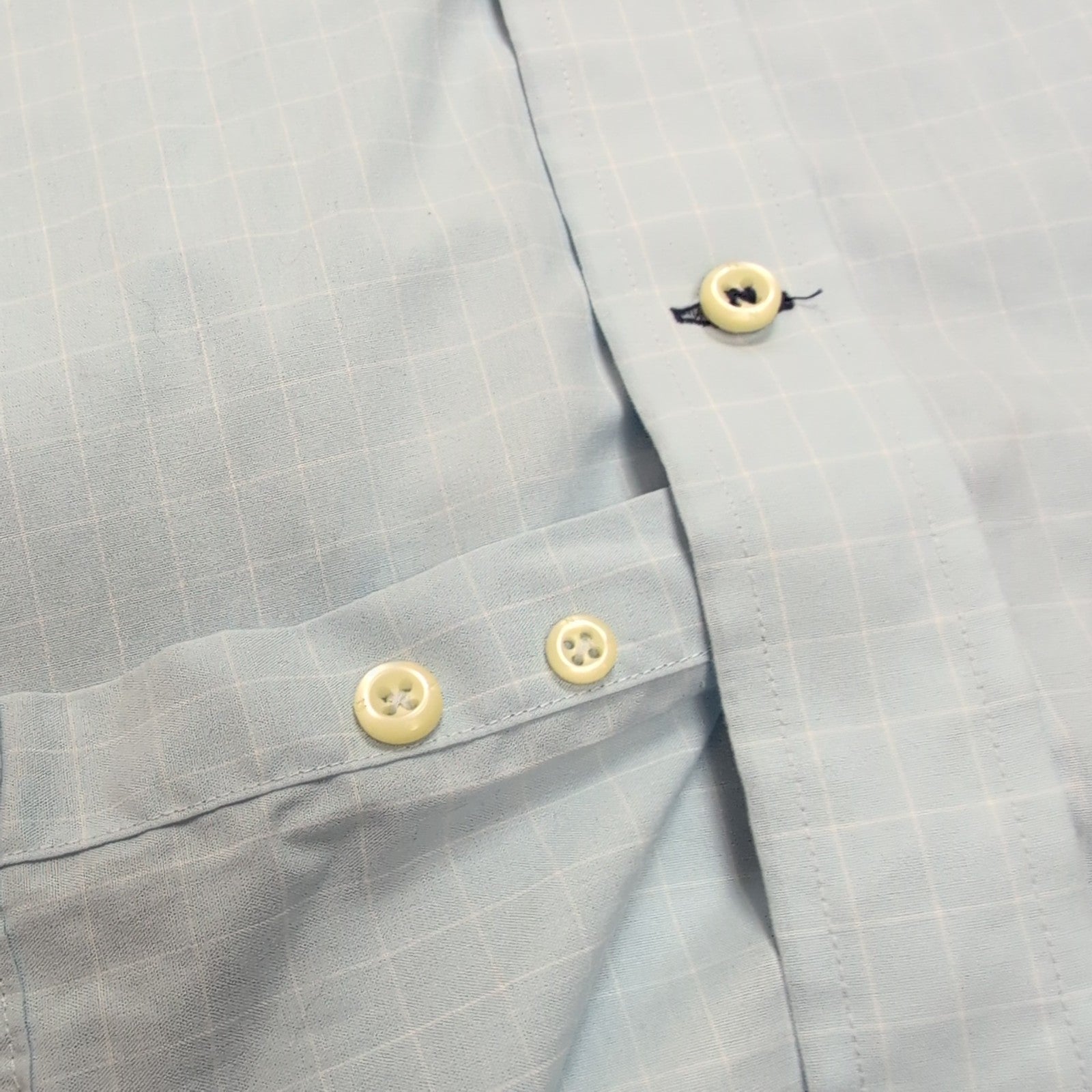 Chemise Nautica S Bleu Clair Carreaux Coton Logo Brodé manches courtes