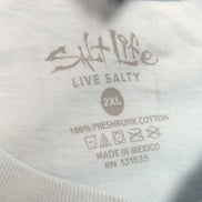 T-shirt Salt Life Manches Longues 2XL Bleu Clair Coton Neuf avec Étiquette