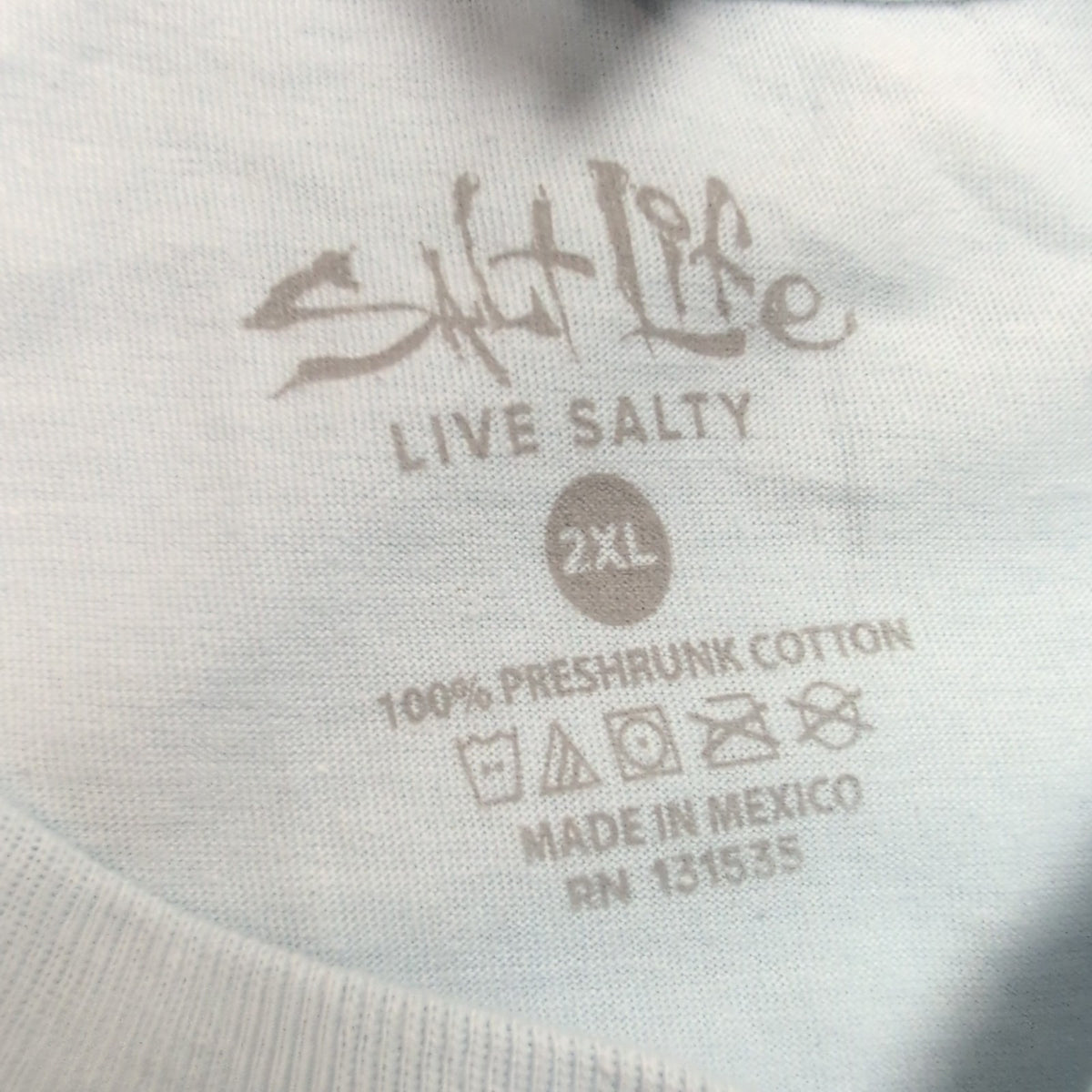 T-shirt Salt Life Manches Longues 2XL Bleu Clair Coton Neuf avec Étiquette