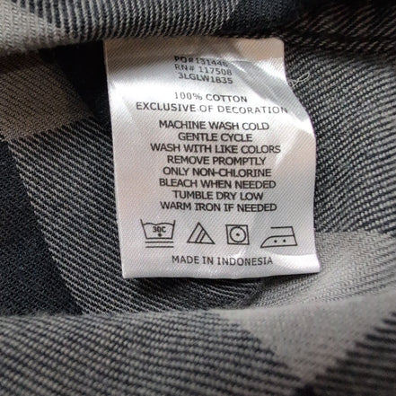 Chemise Levi's vintage en flanelle chaude carreaux noir et gris Taille L